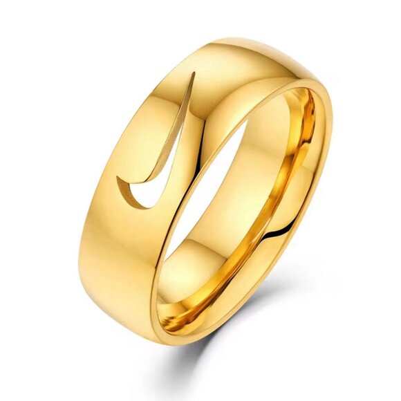 Nike Other - Nike Ring - See Through Swoosh - Gold Ring - Size 9 - Gift for Him - Y2K